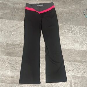 Victoria's Secret Black and Pink Flared Leggings